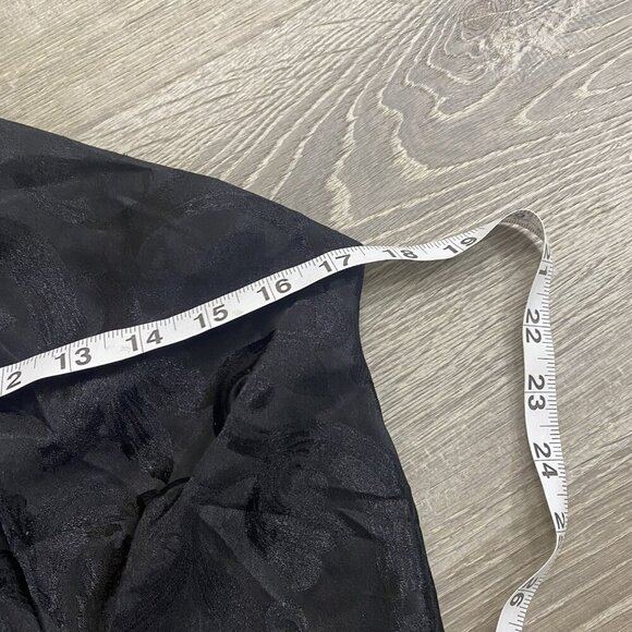 Vintage Adonna Slip Dress Sz M Black Floral Satin Lingerie Coquette Whimsycal - Picture 3 of 5